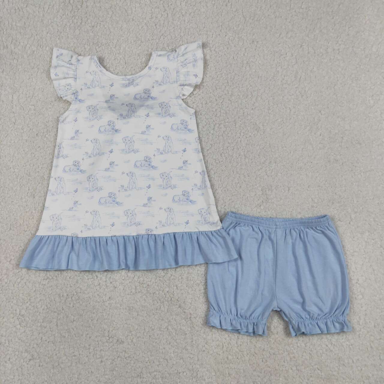 Summer Blue Dog Girls Set GSSO3061