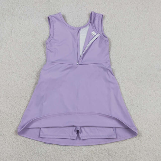 Athletic Purple Sleeveless Girls Dress GSD3881