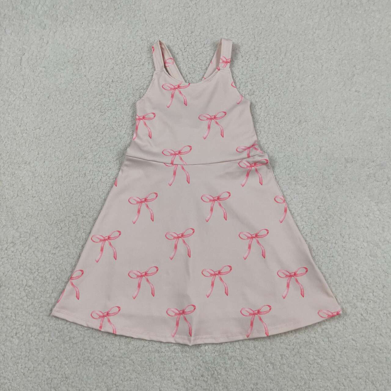 Athletic Bow Sleeveless Girls Dress GSD3421