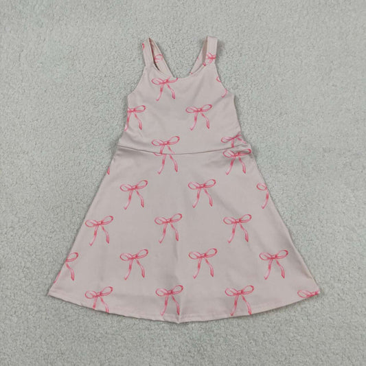 Athletic Bow Sleeveless Girls Dress GSD3421