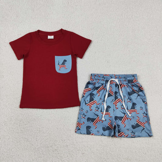 4th of July Short Sleeve Boy Set BSSO0519