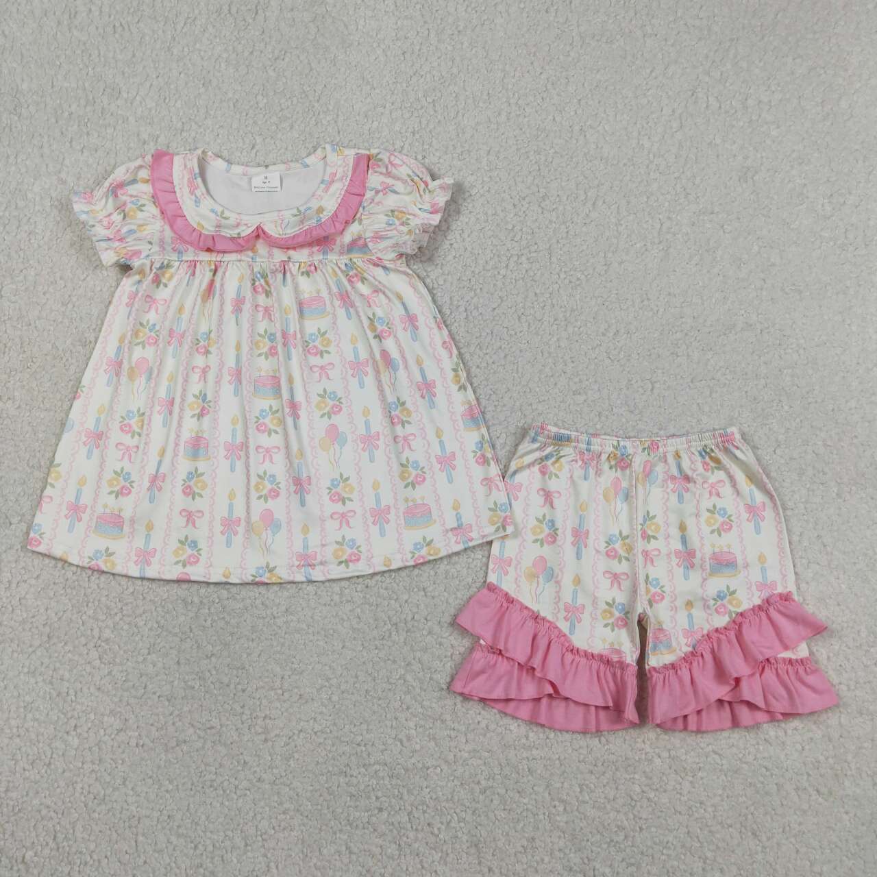 Pink Floral Summer Outfit for Girls GSSO3445