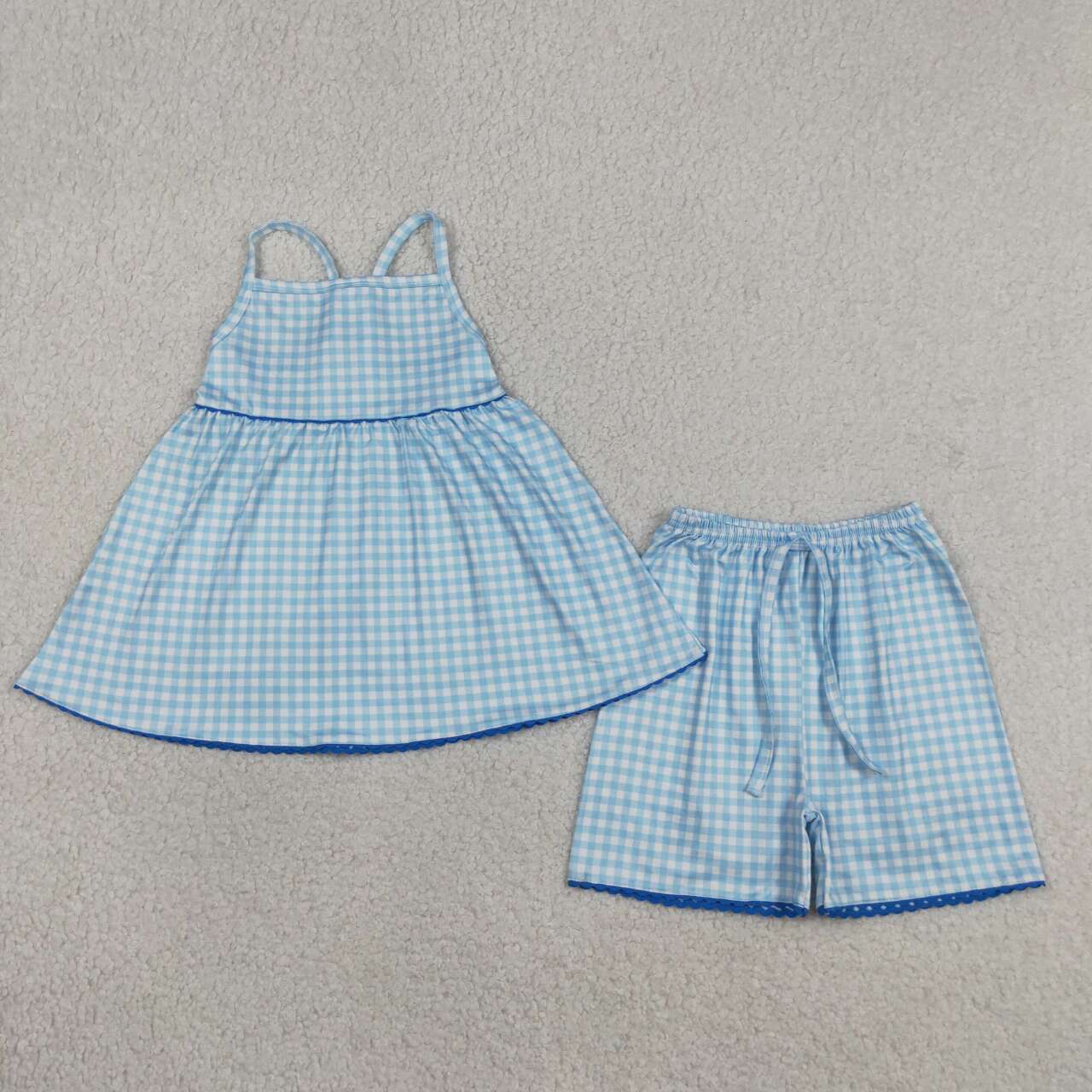 Blue Plaid Kids Set GSSO3418