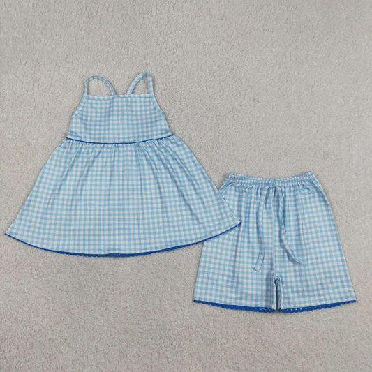 Blue Plaid Kids Set GSSO3418