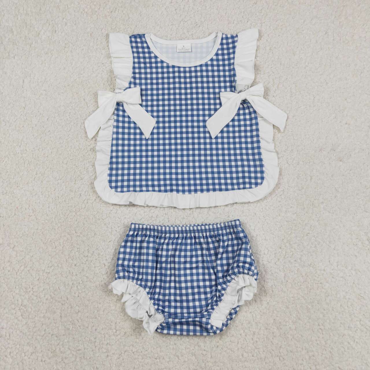 Blue Plaid Girls ‘s bummie outfit GBO0528