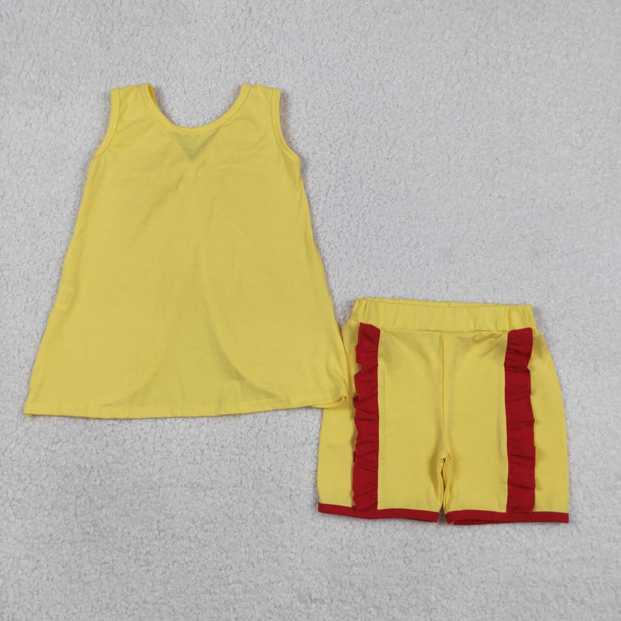 Yellow Print sleeveless Girls Set GSSO3466