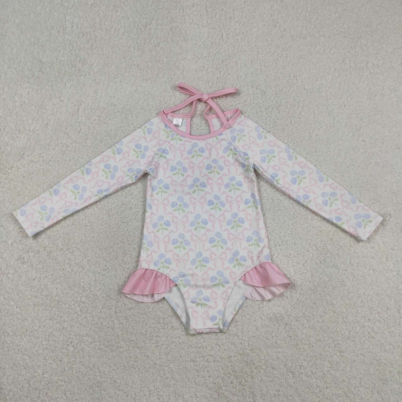 flower print girl Swimsuit S0655