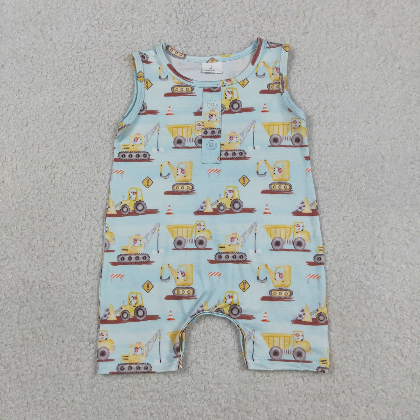 excavator Print Baby Romper  SR3085