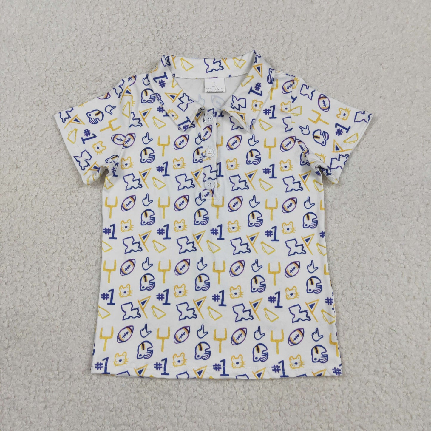 Camo with Button Football short sleeve Shirt BT1763