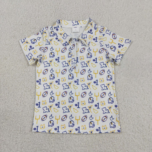 Camo with Button Football short sleeve Shirt BT1763