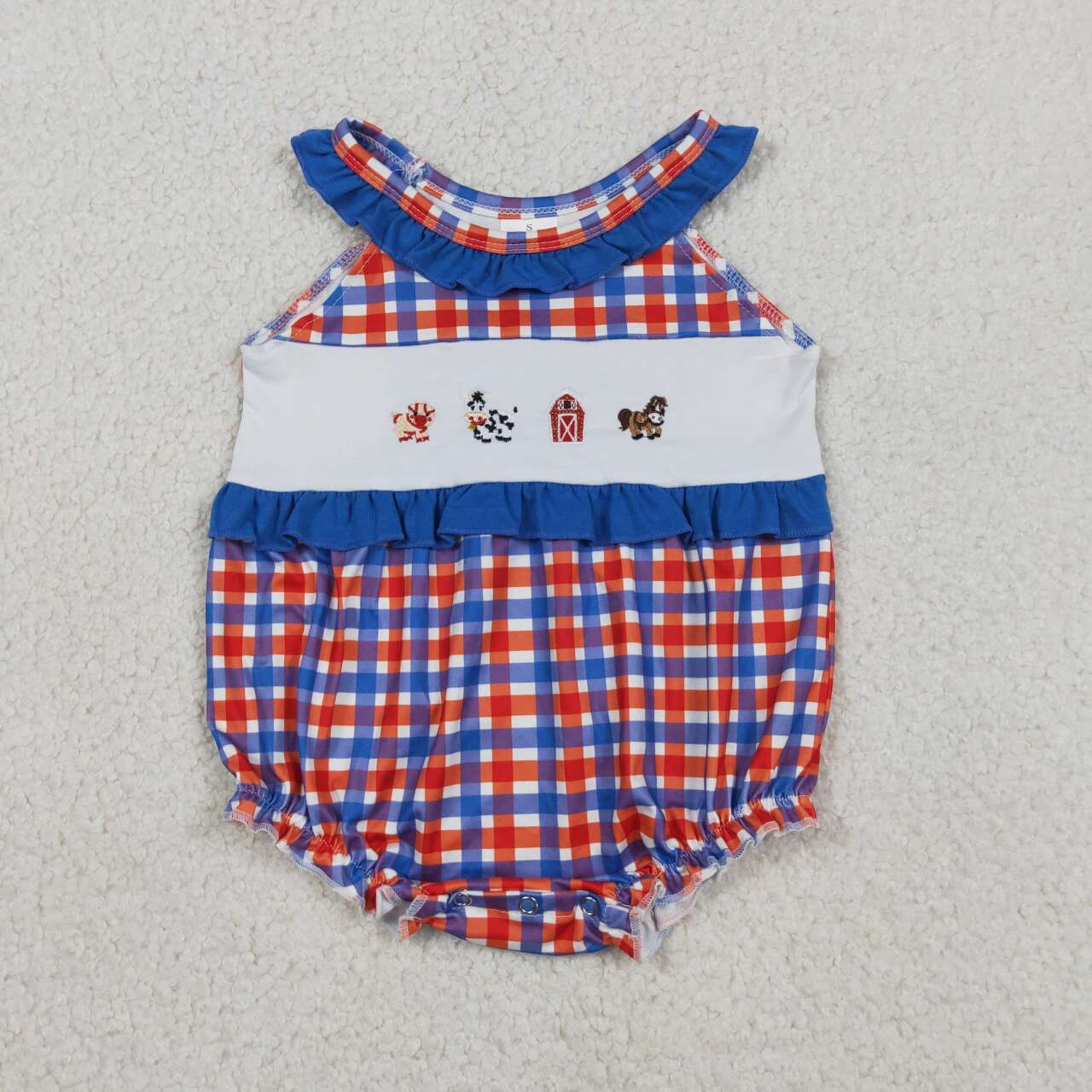 Embroidered Animal Farm Baby Romper SR3835