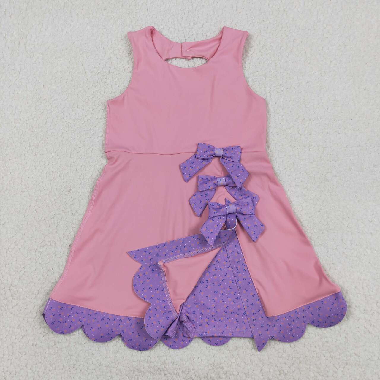 Athletic Light Purple Sleeveless Girls Dress GSD3028