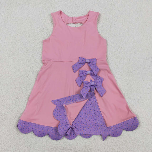 Athletic Light Purple Sleeveless Girls Dress GSD3028