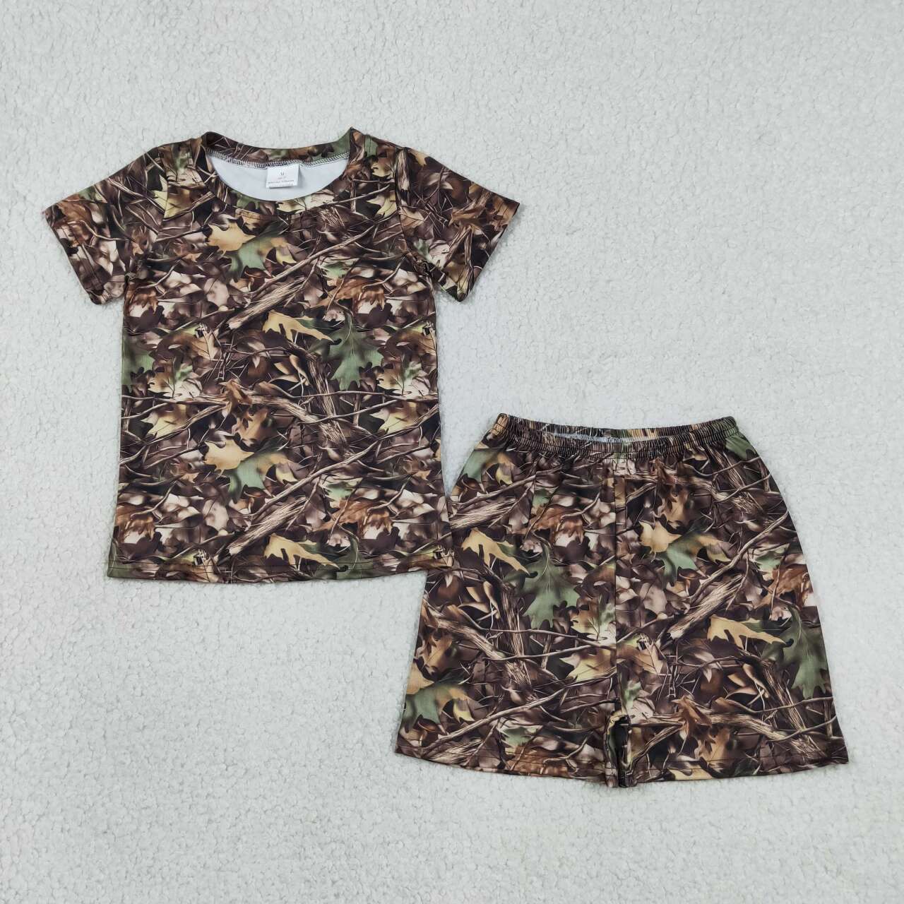 Camo Print Short Sleeve Girls Set BSSO1929