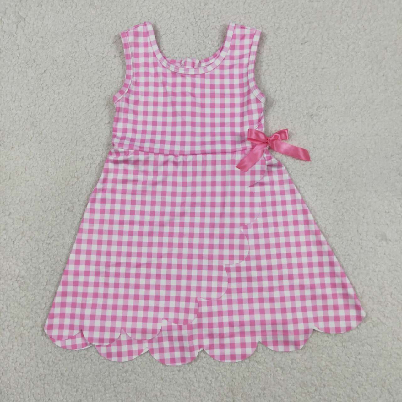 Athletic Pink Scalloped Girls Dress GSD3779