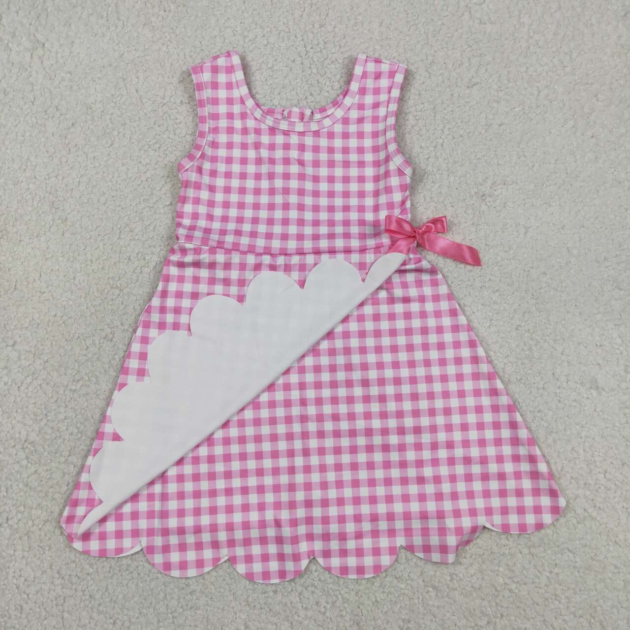 Athletic Pink Scalloped Girls Dress GSD3779