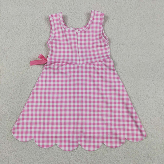 Athletic Pink Scalloped Girls Dress GSD3779