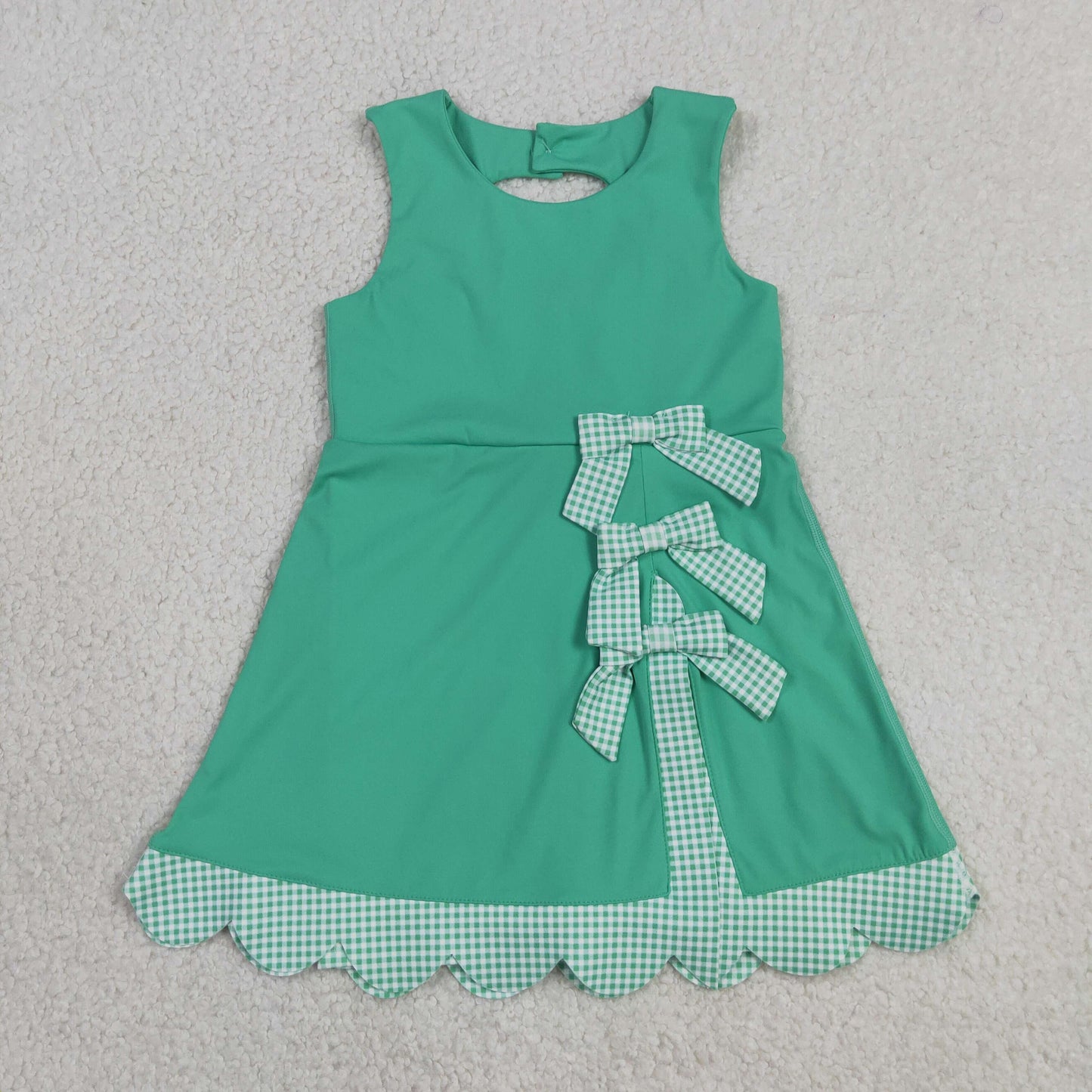 Athletic Green Sleeveless Girls Dress GSD3029