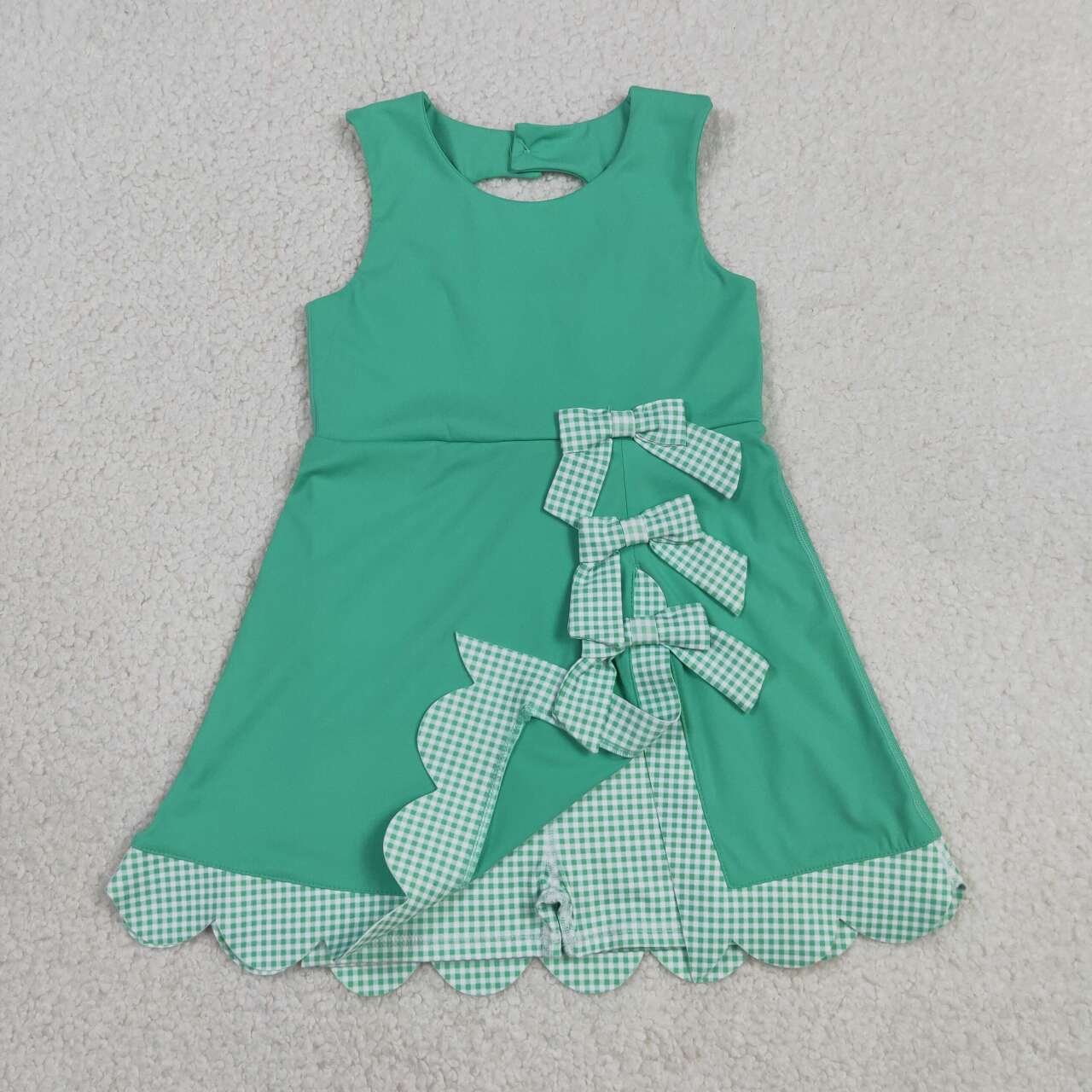 Athletic Green Sleeveless Girls Dress GSD3029