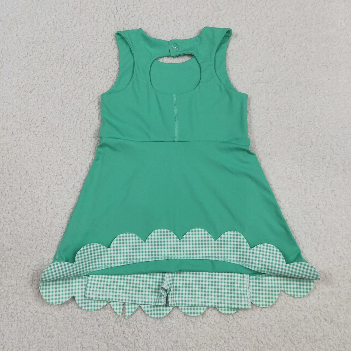 Athletic Green Sleeveless Girls Dress GSD3029