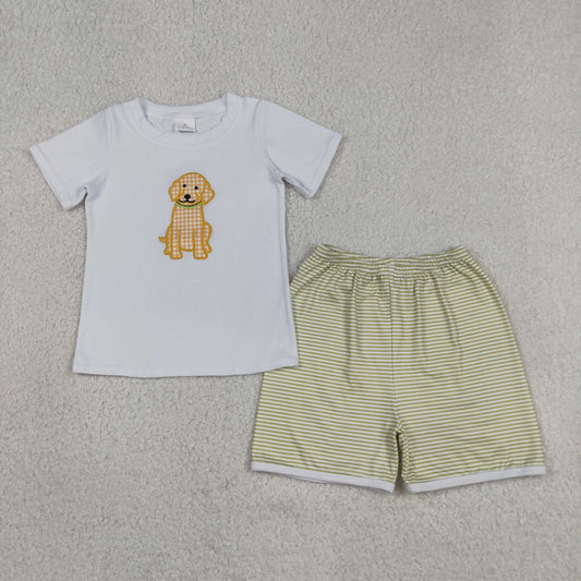 Summer Embroidered Dog Boy Set BSSO2002