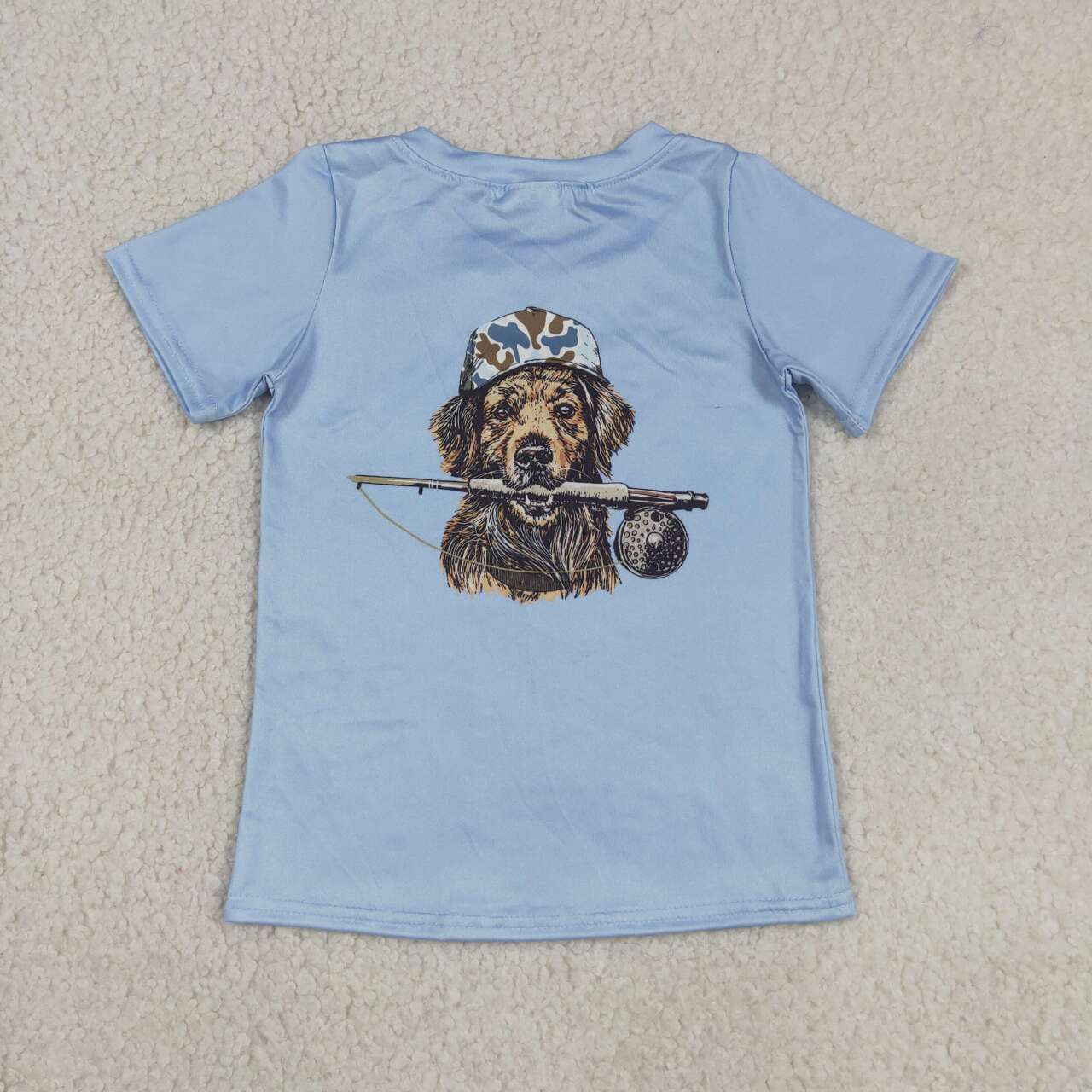 Blue Dog print short sleeve Shirt BT1761