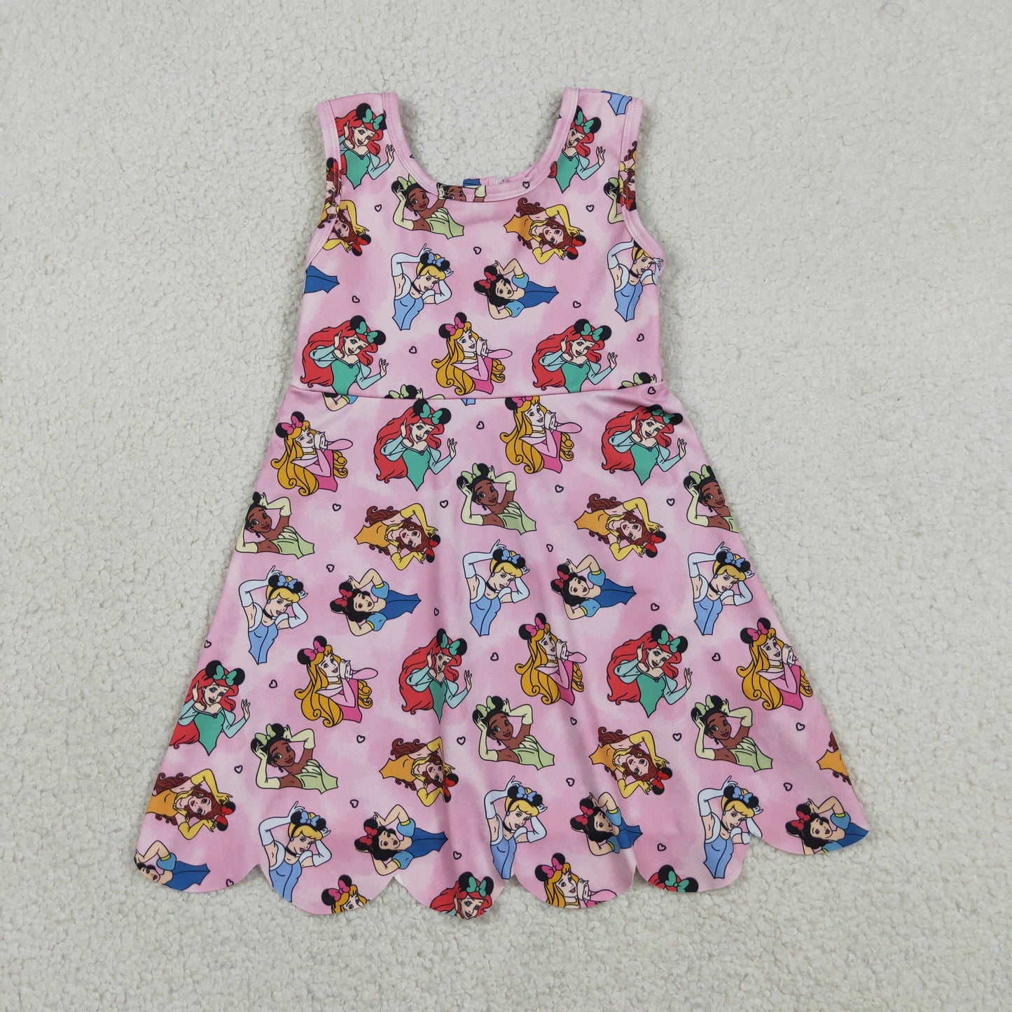 Athletic Pink Sleeveless Girls Dress GSD2136