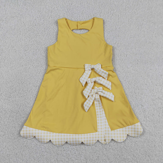 Athletic Yellow Sleeveless Girls Dress GSD3318