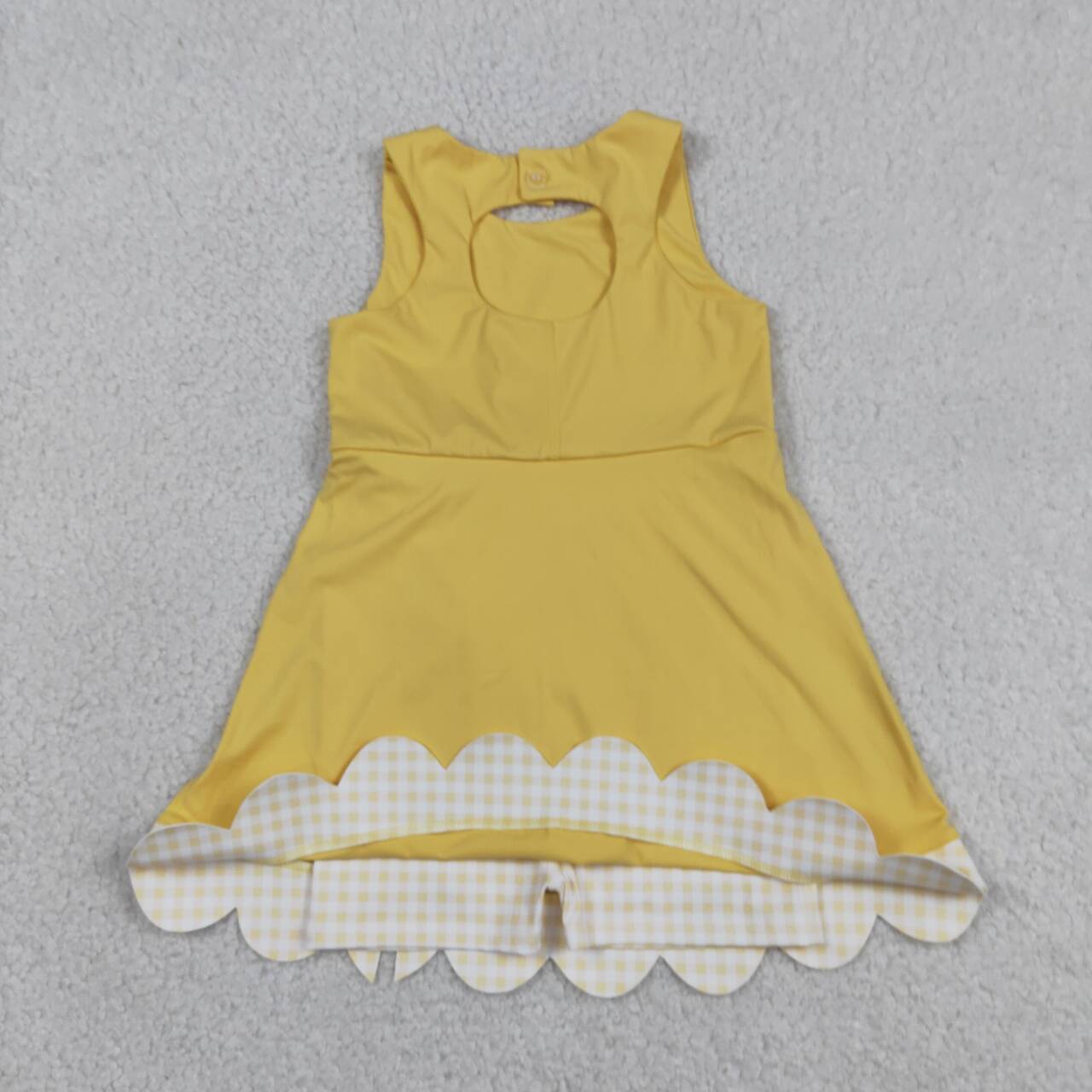 Athletic Yellow Sleeveless Girls Dress GSD3318