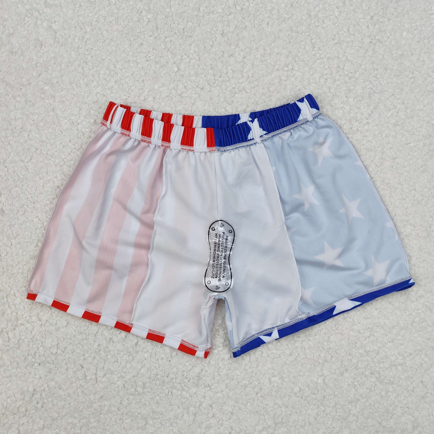 flag stripe Print short swim