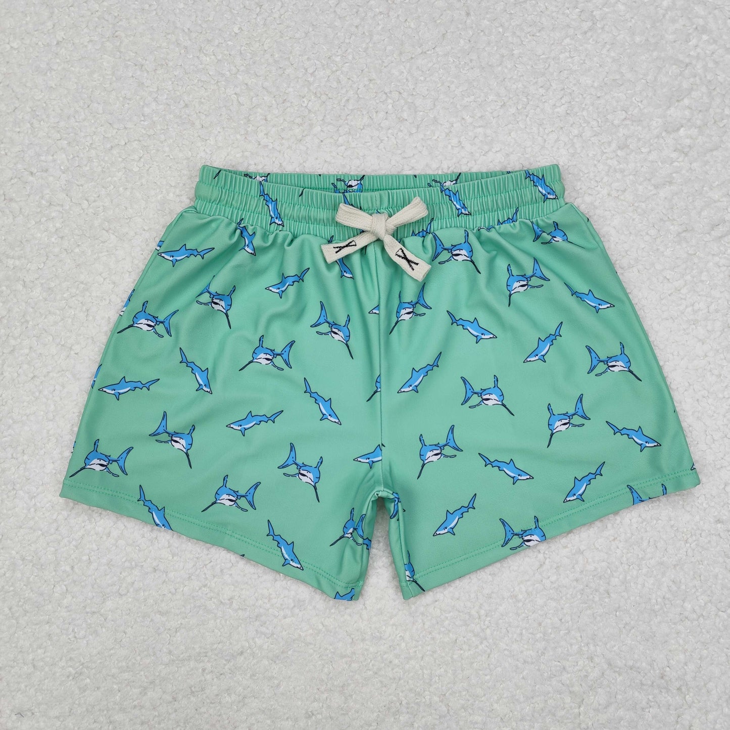 Green fish Print short swim