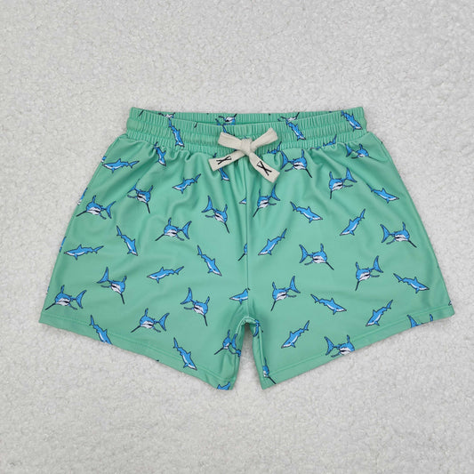 Green fish Print short swim