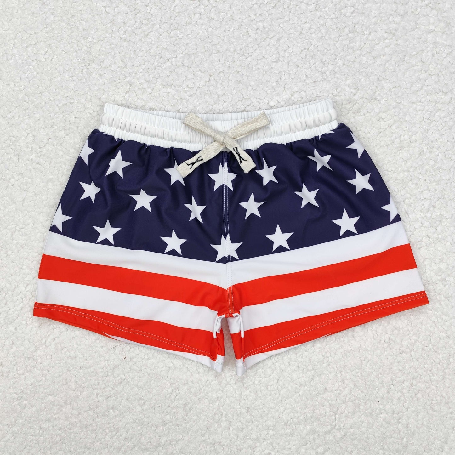 flag stripe Print short swim