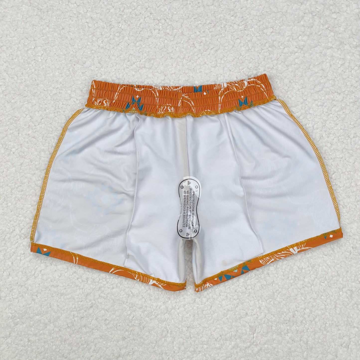 orange argyle cattle Print short swim