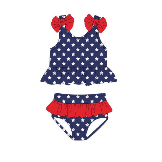 pre -order stars print girl swimsuit S0529
