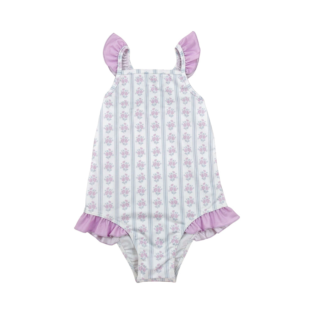 purple print girl Swimsuit S0643