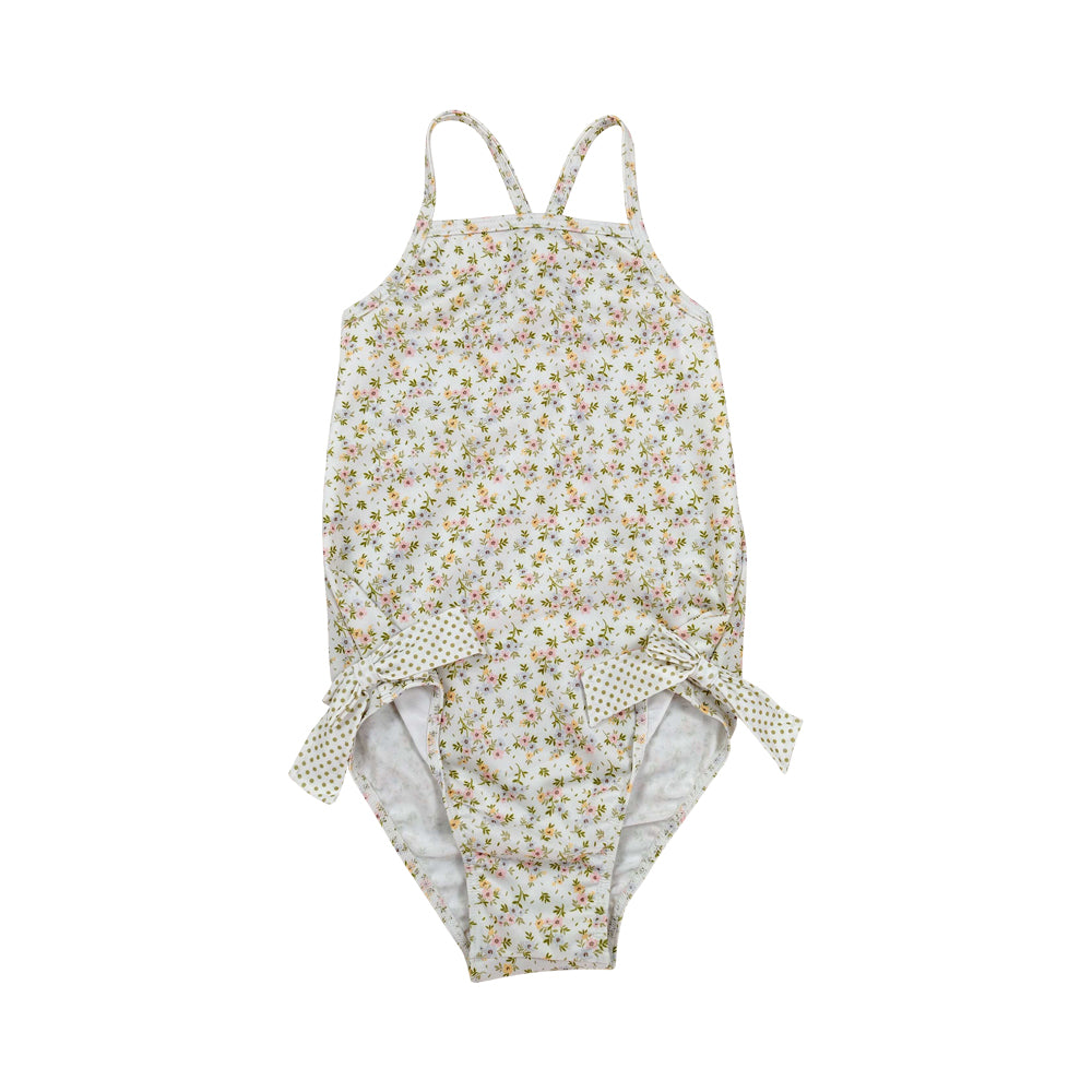 flower print girl Swimsuit S0723