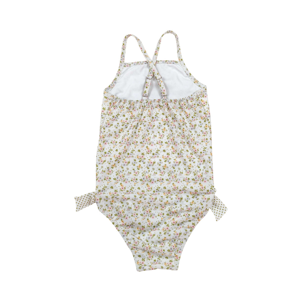 flower print girl Swimsuit S0723
