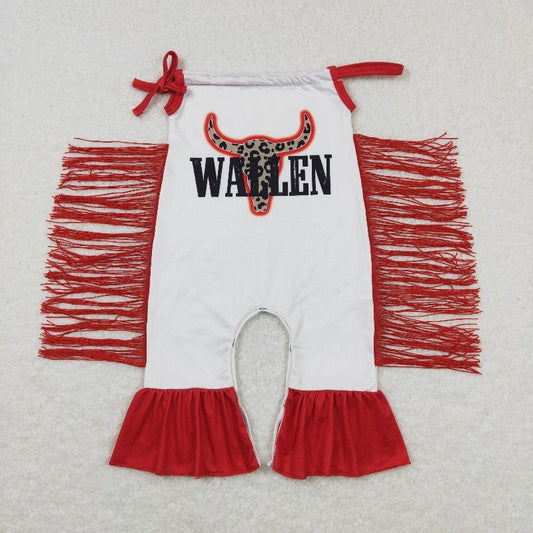 SR0429 western Cow Print Stripe baby Romper (usa warehouse)