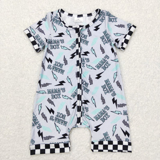 SR0563 mama‘s boy Print baby Romper (usa warehouse)