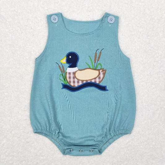 SR0590 Duck embroidery Print baby Romper (usa warehouse)