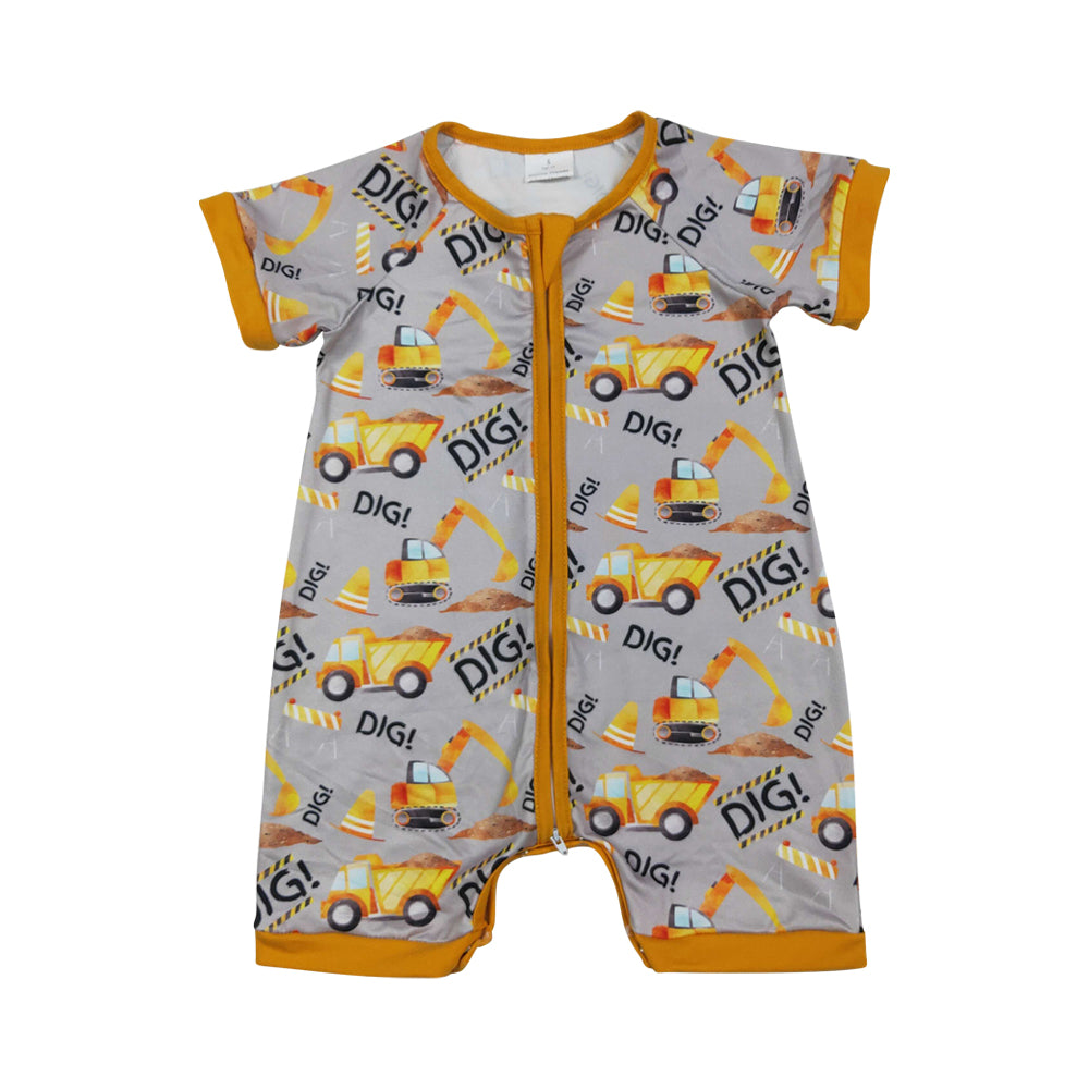 excavator Print Baby Romper  SR0844