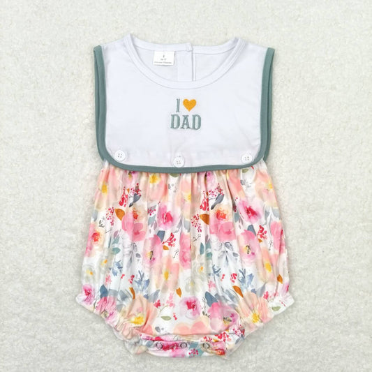 embroidery i love DAD print Baby Romper