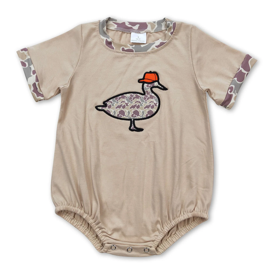 Duck camo embroidery baby Romper （us warehouse）