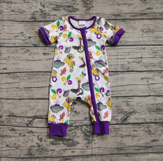 Pre-order carnival with zipper short sleeve baby romper SR2394