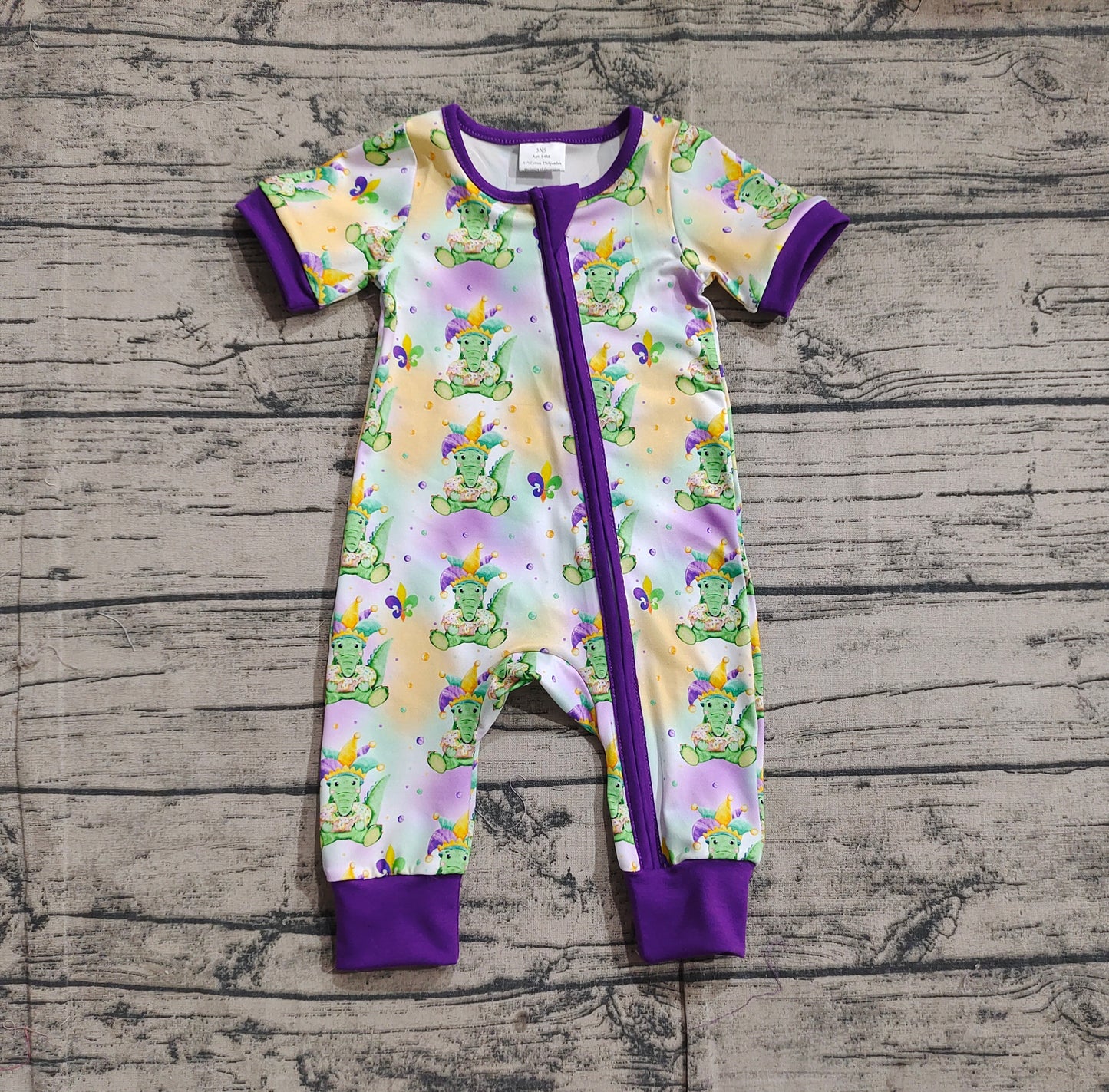 Pre-order carnival with zipper short sleeve baby romper SR2398