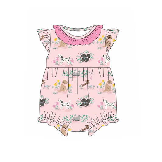 Pre-order  pink animals farm style baby romperSR2753