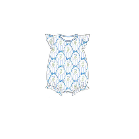 Pre-order  blue bow baby romperSR2755