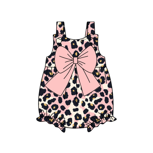 Pre-order  leopard sleeveless baby romperSR2757