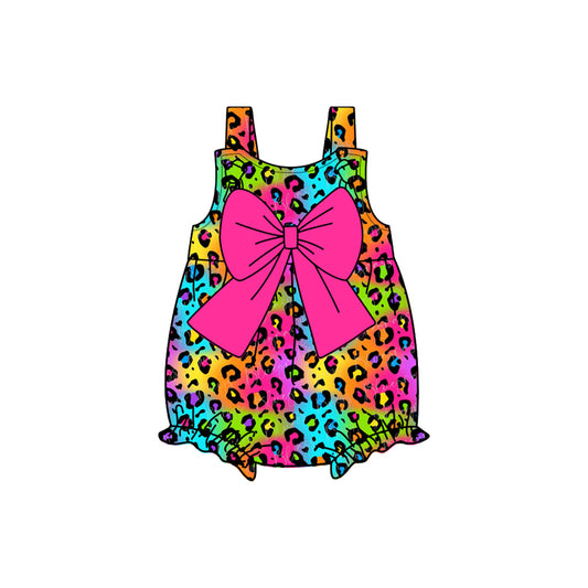 Pre-order colorful  leopard short sleeve baby romperSR2275